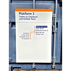Platform 2 Trains to Cheshunt and Enfield Town - White Hart Lane - Line Diagram (1112025)