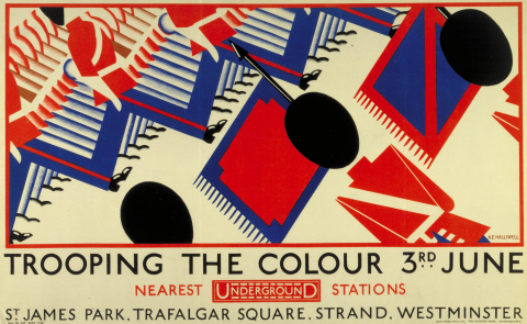 Trooping the Colour; 3rd June, by Albert Edward Halliwell, 1929