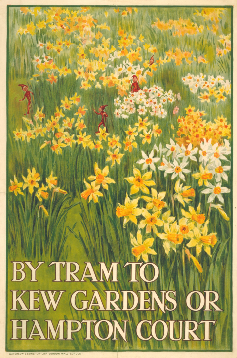 By tram to Kew Gardens or Hampton Court, by Charles Sharland, 1912