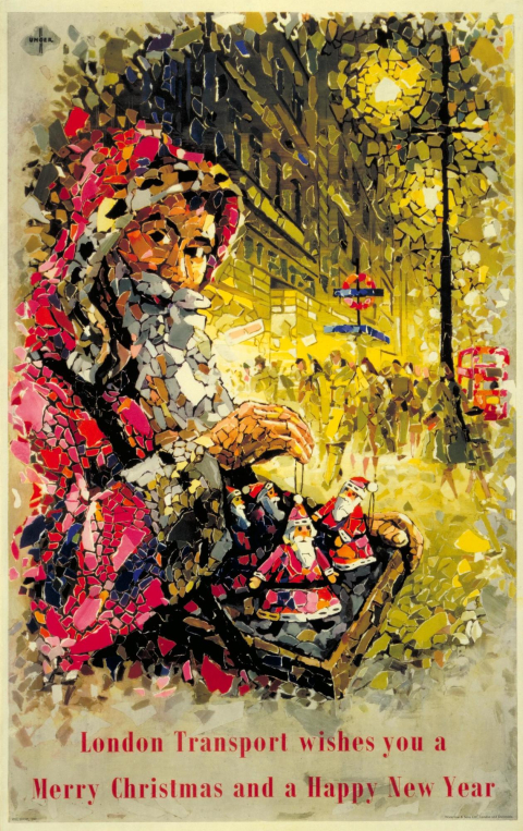 London Transport wishes you a merry Christmas and Happy new year, by Hans Unger, 1952