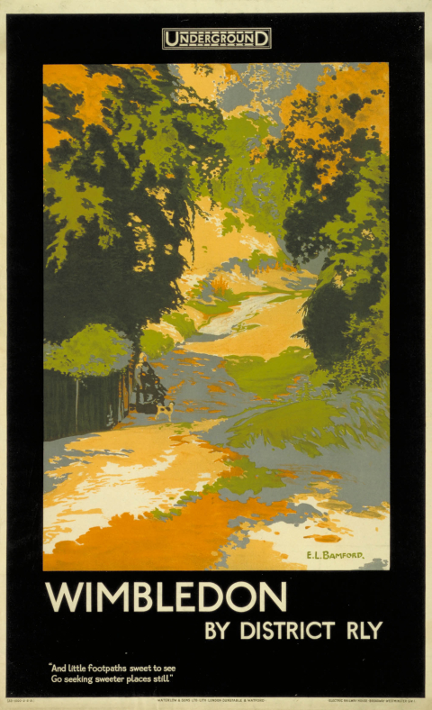 Wimbledon by District railway, by Evan Lewis Bamford, 1921