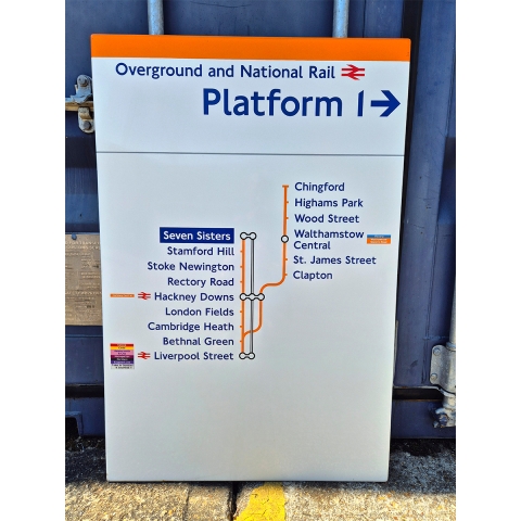 Overground and National Rail Platform 1 - Seven Sisters - Line Diagram (1092025)