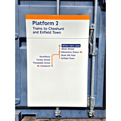 Platform 2 Trains to Cheshunt and Enfield Town - White Hart Lane - Line Diagram (1112025)