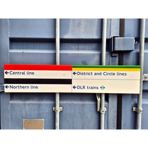 Central Line-District and Circle lines-Northern line-DLR trains sign (1632025)