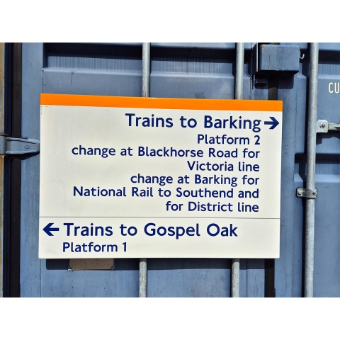 Trains to Barking - Platform 2 Change at Blackhorse Road (2122025)