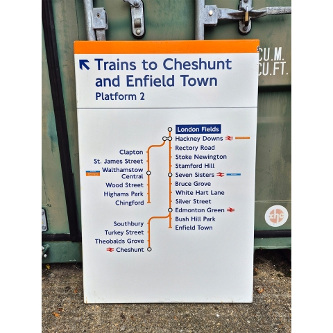 Trains to Cheshunt / London Fields Line Diagram (2302025)