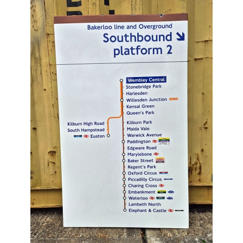 Bakerloo line and Overground / Wembley Central Large Line Diagram (2362025)
