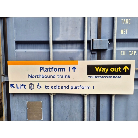 Platform 1 Northbound Trains - Way Out via Devonshire Road (3452025)