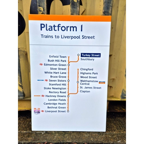 Platform 1 Trains to Liverpool Street - Turkey Street - Line Diagram (3512025)