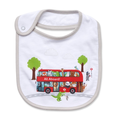 All Aboard Organic Cotton Baby Bib