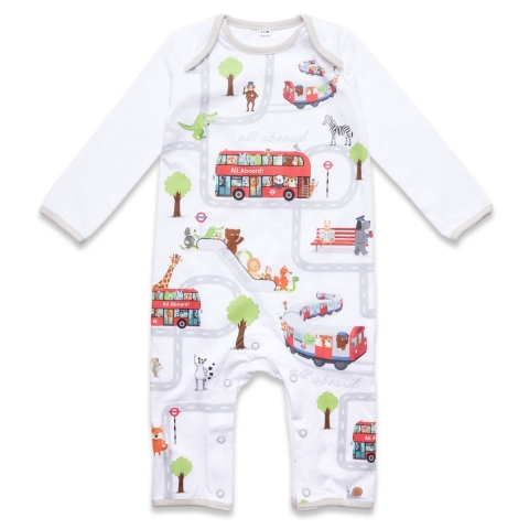 All Aboard Organic Cotton Baby Grow