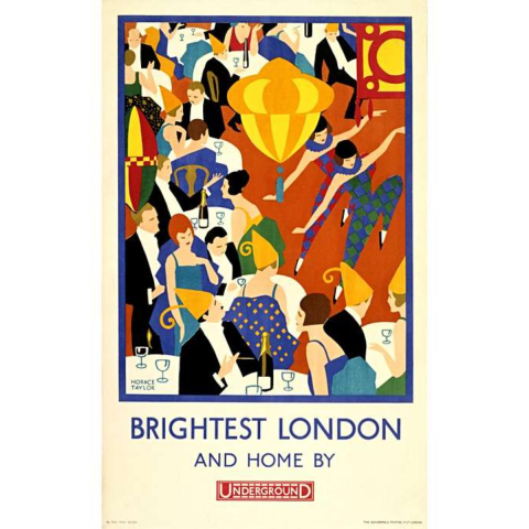 Brightest London and Home by Underground 30 x 40 print
