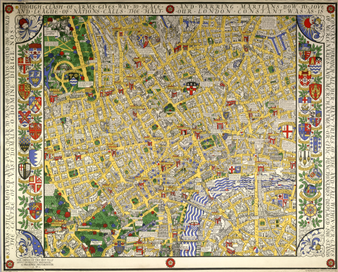 Map of central London, by MacDonald Gill, 1932
