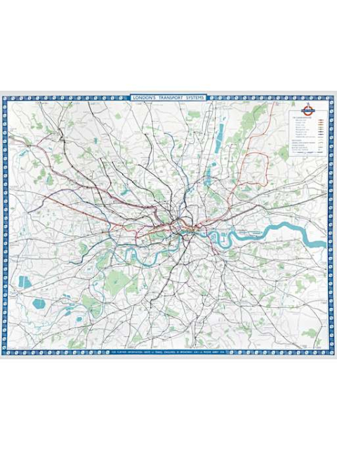 Poster map; London's transport systems, by B G Lewis, 1962