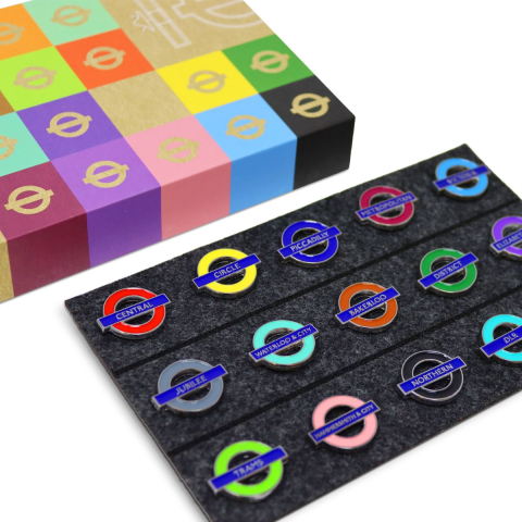 London Underground Pin Badge Gift Set Of 15 Pins