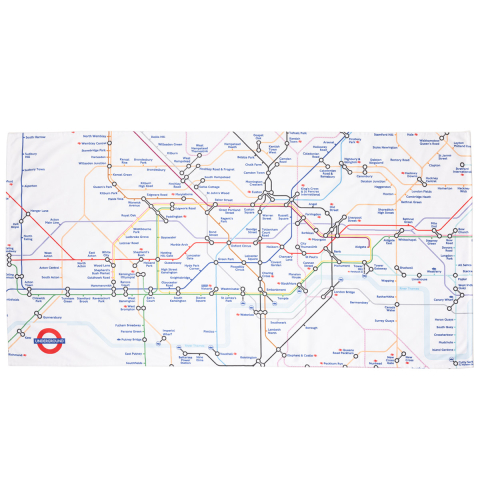 Microfibre Beach Towel Underground Map